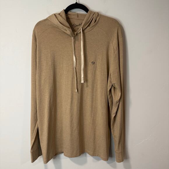 Duck Camp Men's Bamboo Hoodie Pullover Lightweight Tan Large Stretch - Picture 1 of 8